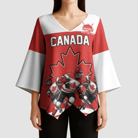 Canada Hockey Custom Kimono Sleeve Blouse Maple Leaf Northern Pride