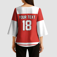 Canada Hockey Custom Kimono Sleeve Blouse Maple Leaf Northern Pride