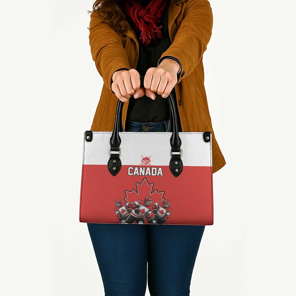 Canada Hockey Leather Bag Maple Leaf Northern Pride