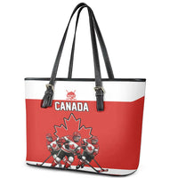 Canada Hockey Leather Tote Bag Maple Leaf Northern Pride