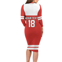 Canada Hockey Custom Long Sleeve Bodycon Dress Maple Leaf Northern Pride