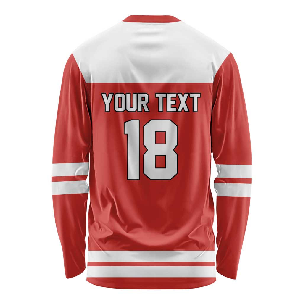 Canada Hockey Custom Long Sleeve Shirt Maple Leaf Northern Pride