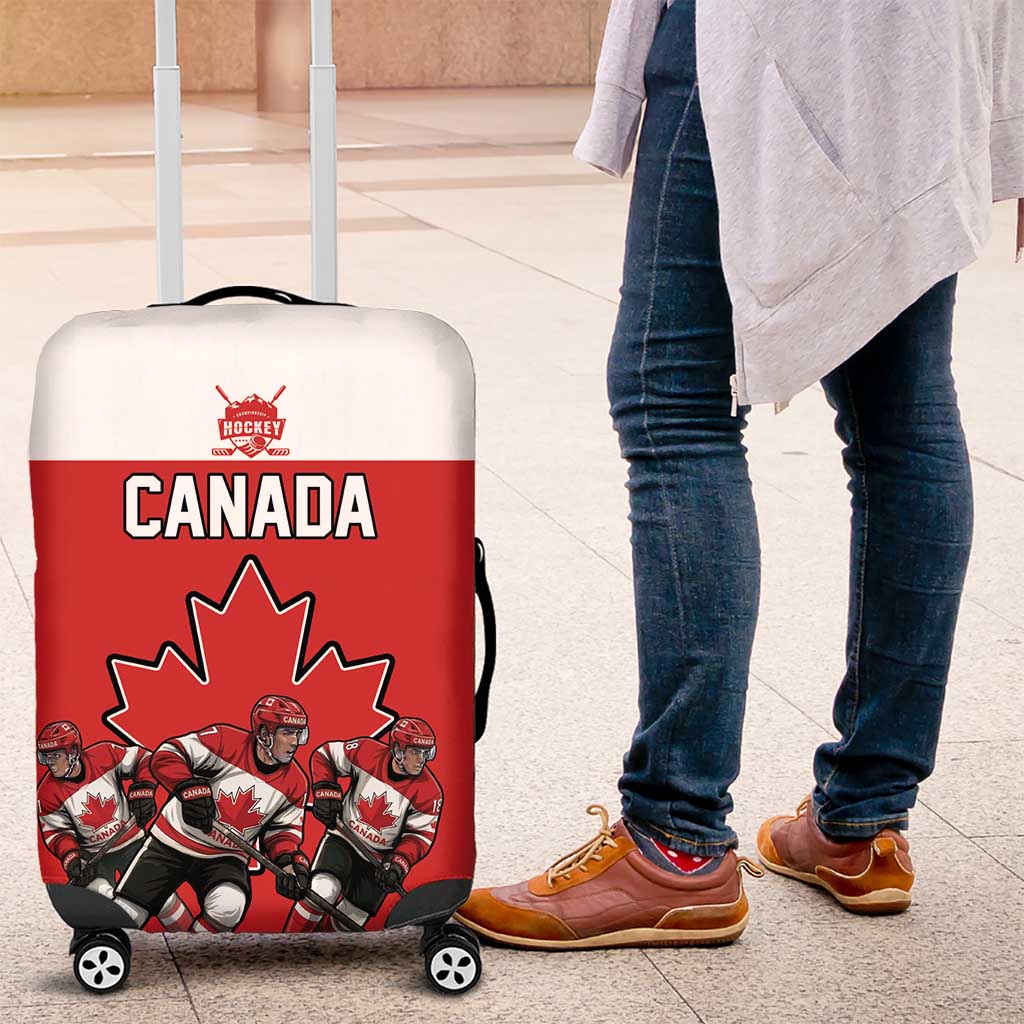 Canada Hockey Luggage Cover Maple Leaf Northern Pride