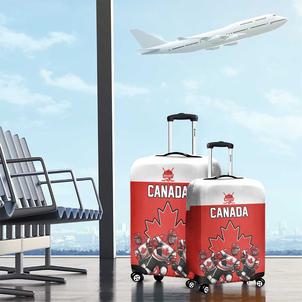 Canada Hockey Luggage Cover Maple Leaf Northern Pride