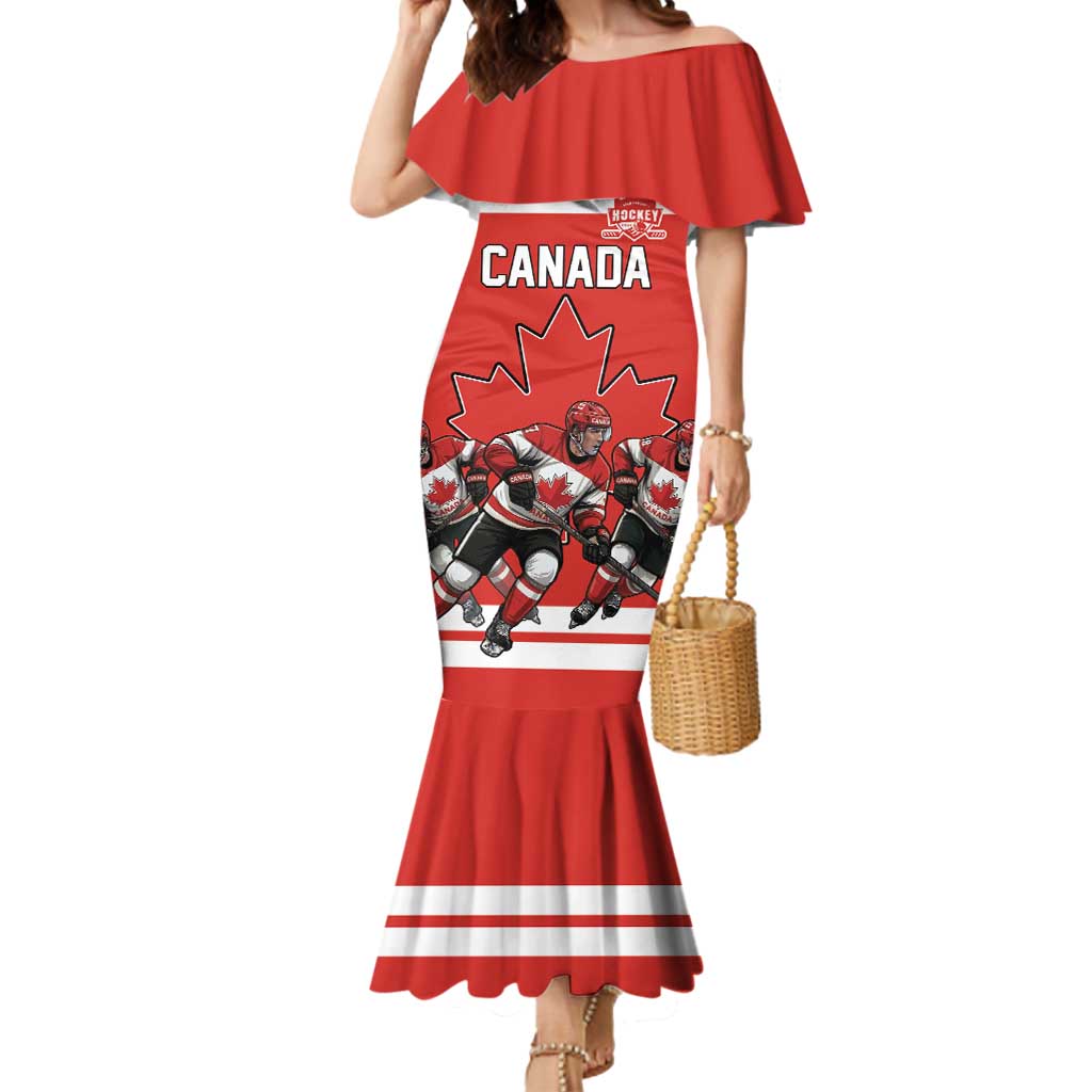 Canada Hockey Custom Mermaid Dress Maple Leaf Northern Pride