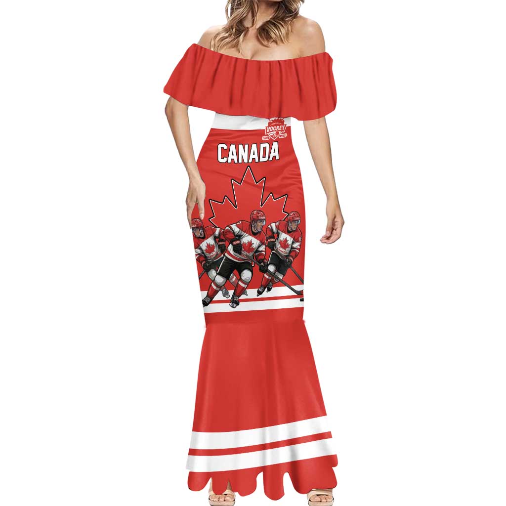 Canada Hockey Custom Mermaid Dress Maple Leaf Northern Pride
