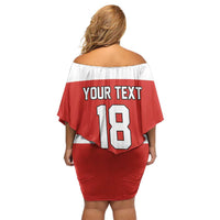 Canada Hockey Custom Off Shoulder Short Dress Maple Leaf Northern Pride