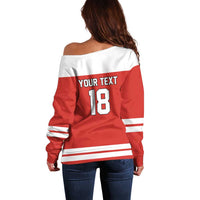 Canada Hockey Custom Off Shoulder Sweater Maple Leaf Northern Pride