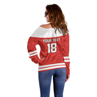 Canada Hockey Custom Off Shoulder Sweater Maple Leaf Northern Pride