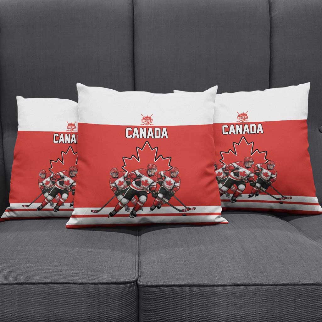 Canada Hockey Pillow Cover Maple Leaf Northern Pride