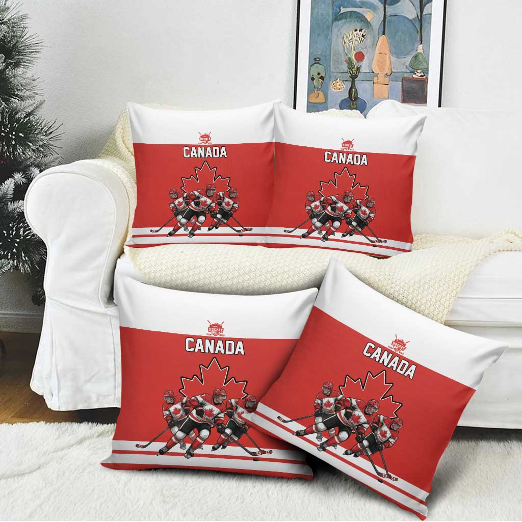 Canada Hockey Pillow Cover Maple Leaf Northern Pride