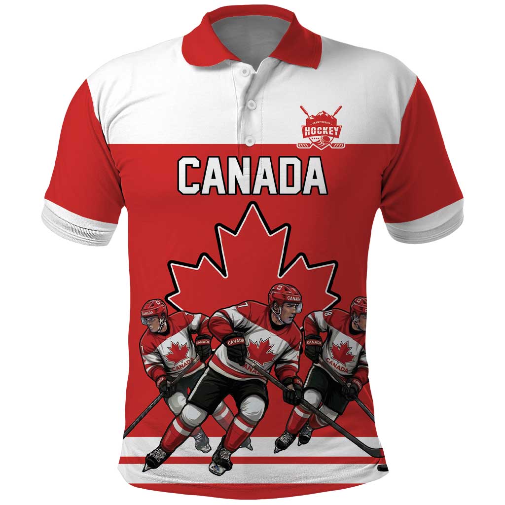 Canada Hockey Custom Polo Shirt Maple Leaf Northern Pride