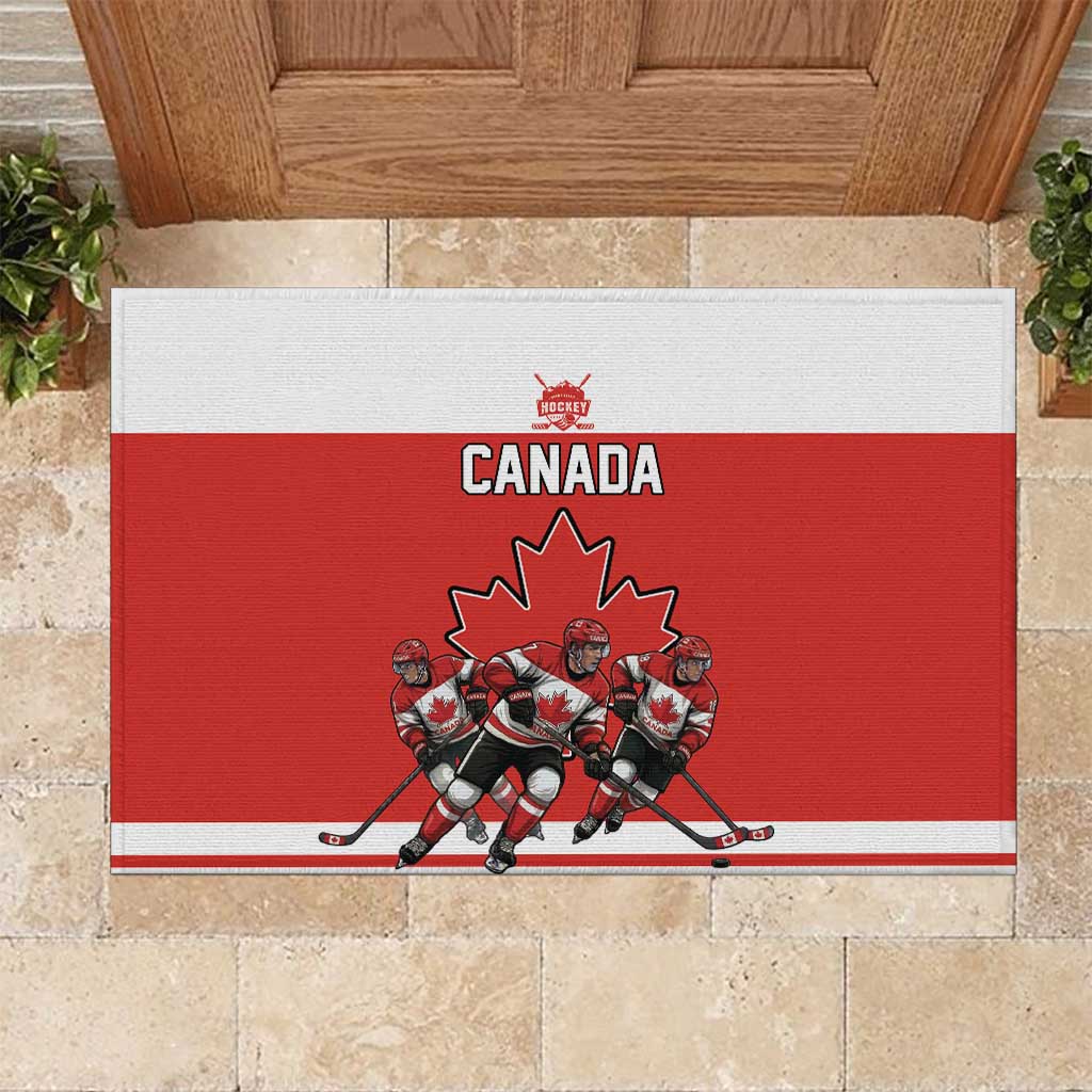 Canada Hockey Rubber Doormat Maple Leaf Northern Pride