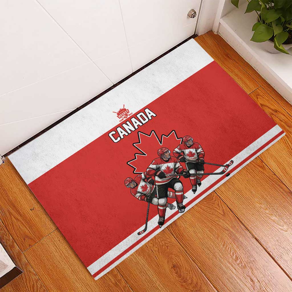 Canada Hockey Rubber Doormat Maple Leaf Northern Pride