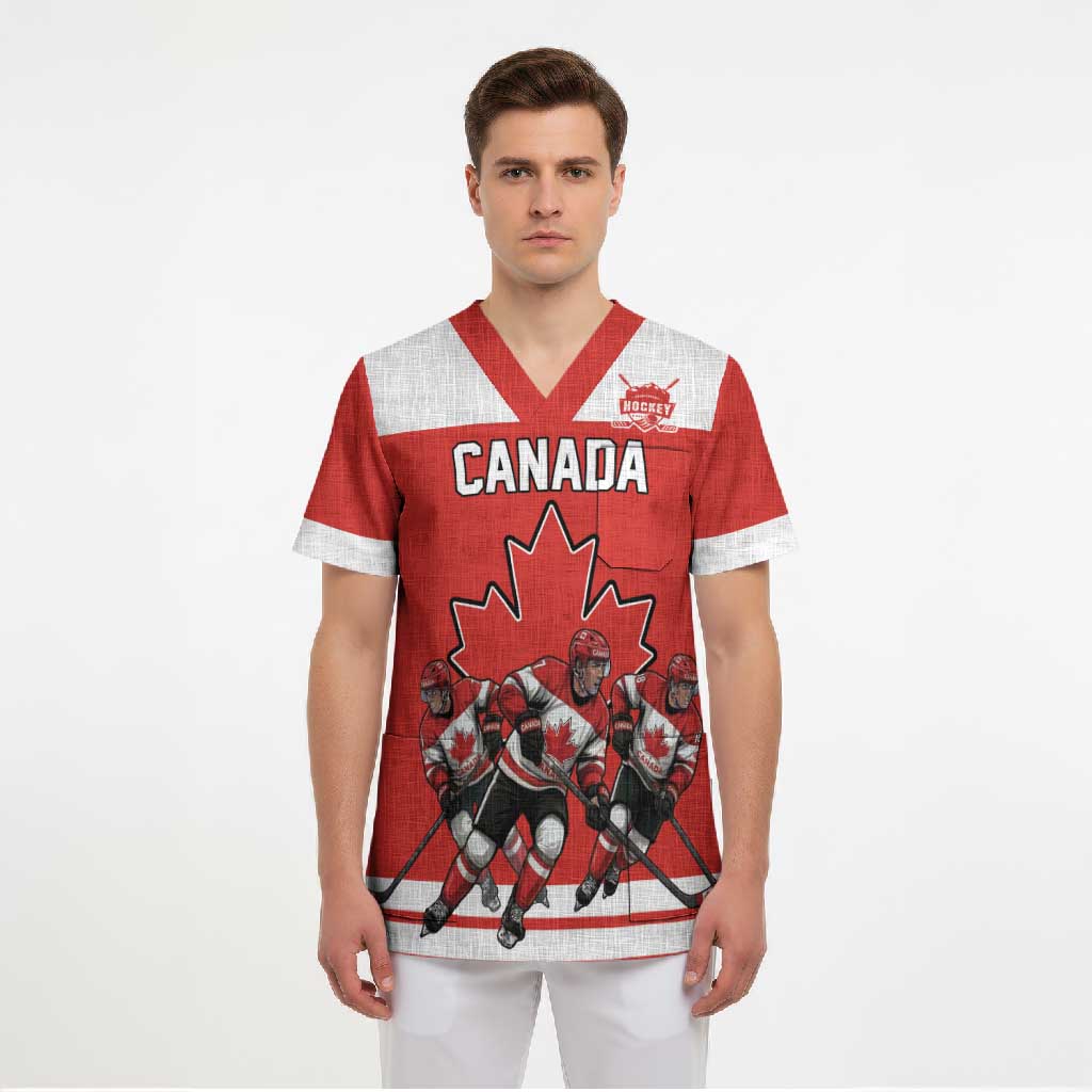 Canada Hockey Custom Scrub Top Maple Leaf Northern Pride