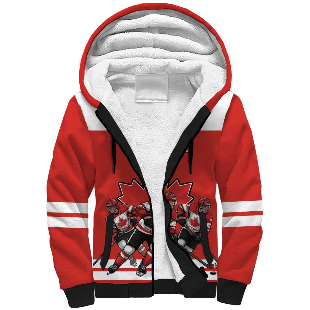 Canada Hockey Custom Sherpa Hoodie Maple Leaf Northern Pride