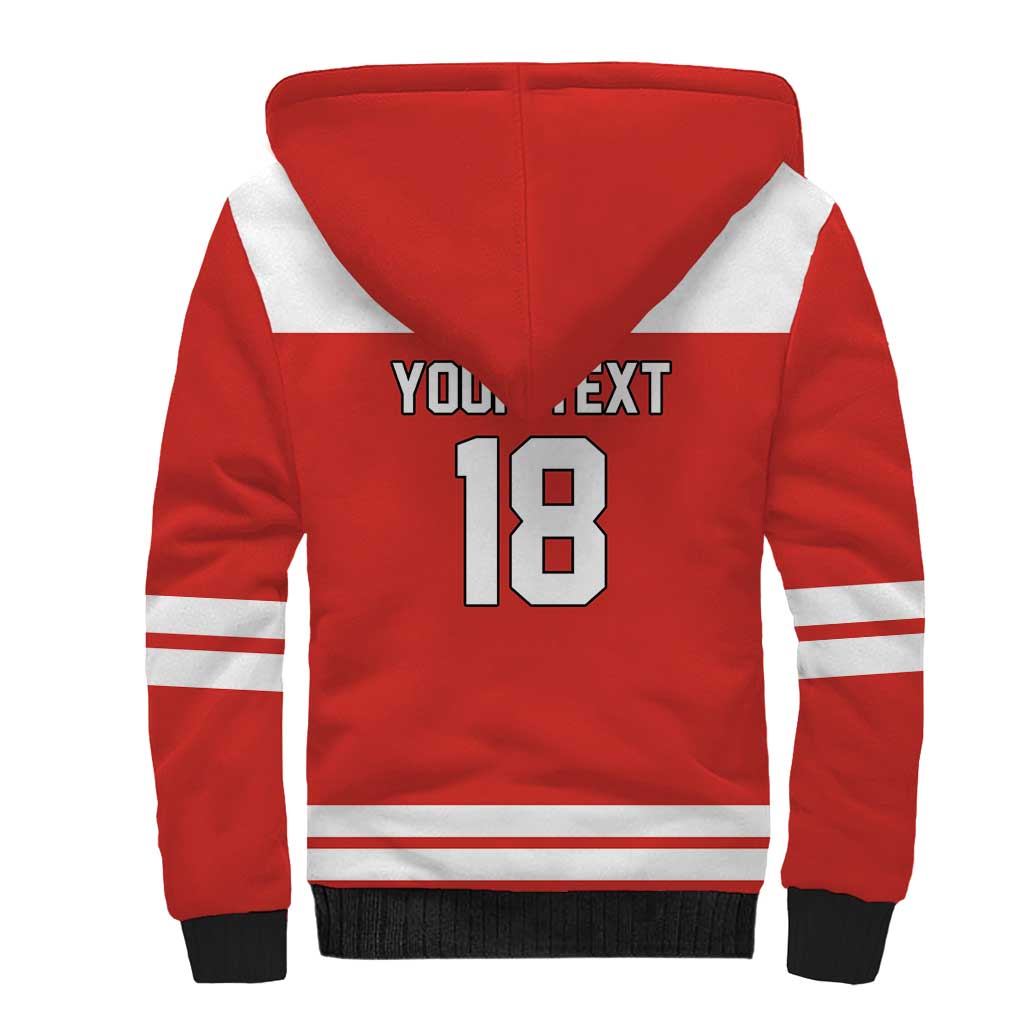 Canada Hockey Custom Sherpa Hoodie Maple Leaf Northern Pride
