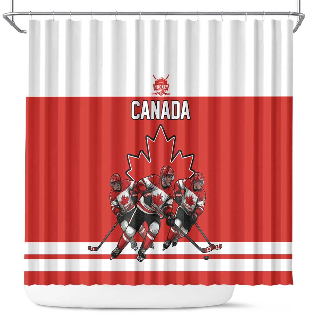 Canada Hockey Shower Curtain Maple Leaf Northern Pride
