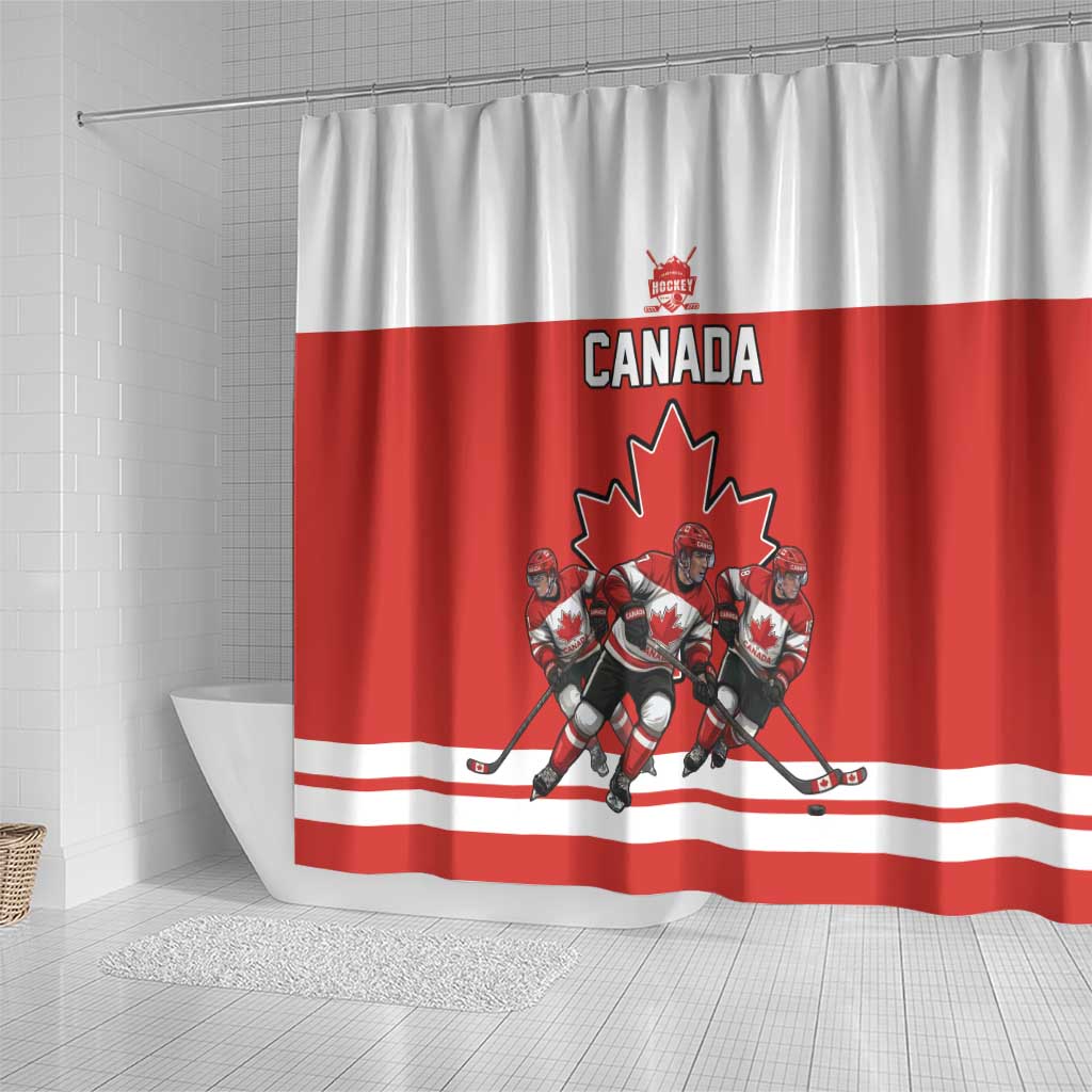 Canada Hockey Shower Curtain Maple Leaf Northern Pride