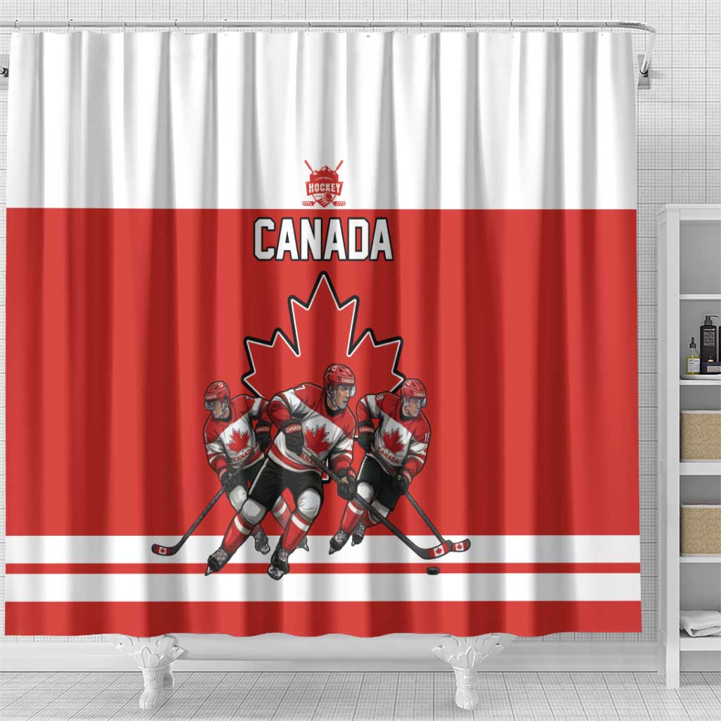 Canada Hockey Shower Curtain Maple Leaf Northern Pride