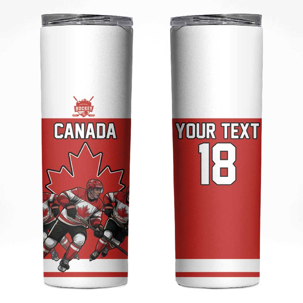 Canada Hockey Custom Skinny Tumbler Maple Leaf Northern Pride