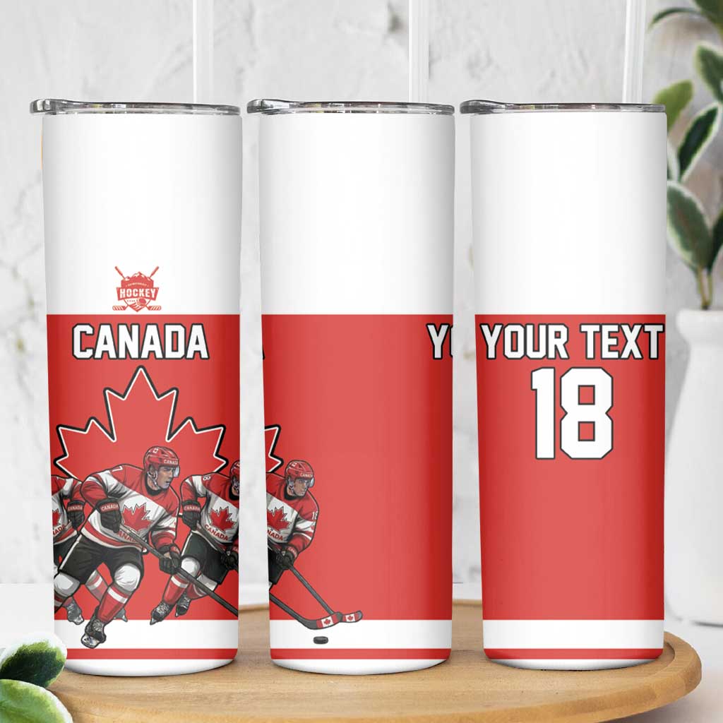 Canada Hockey Custom Skinny Tumbler Maple Leaf Northern Pride