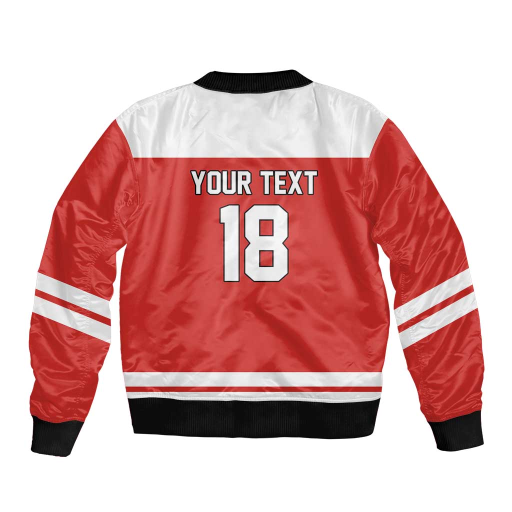 Canada Hockey Custom Sleeve Zip Bomber Jacket Maple Leaf Northern Pride