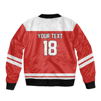 Canada Hockey Custom Sleeve Zip Bomber Jacket Maple Leaf Northern Pride