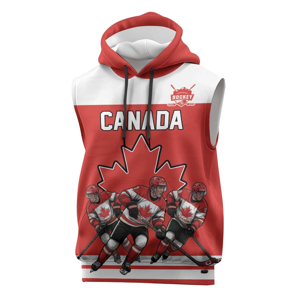 Canada Hockey Custom Sleeveless Hoodie Maple Leaf Northern Pride