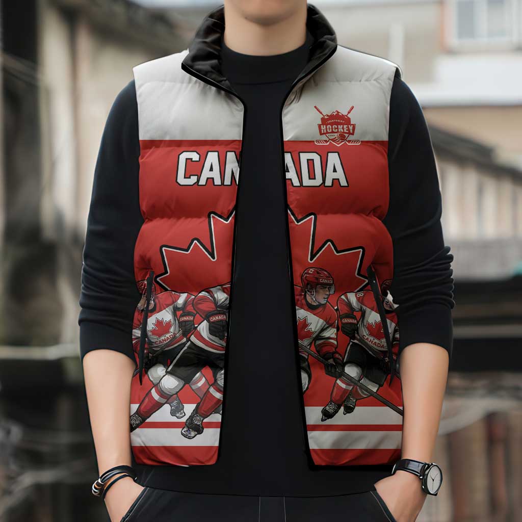 Canada Hockey Custom Sleeveless Puffer Jacket Maple Leaf Northern Pride