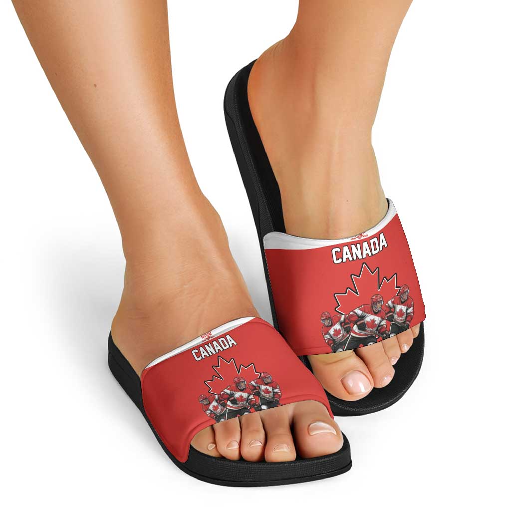 Canada Hockey Slide Sandals Maple Leaf Northern Pride