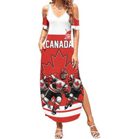 Canada Hockey Custom Summer Maxi Dress Maple Leaf Northern Pride