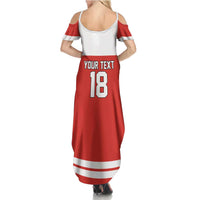 Canada Hockey Custom Summer Maxi Dress Maple Leaf Northern Pride