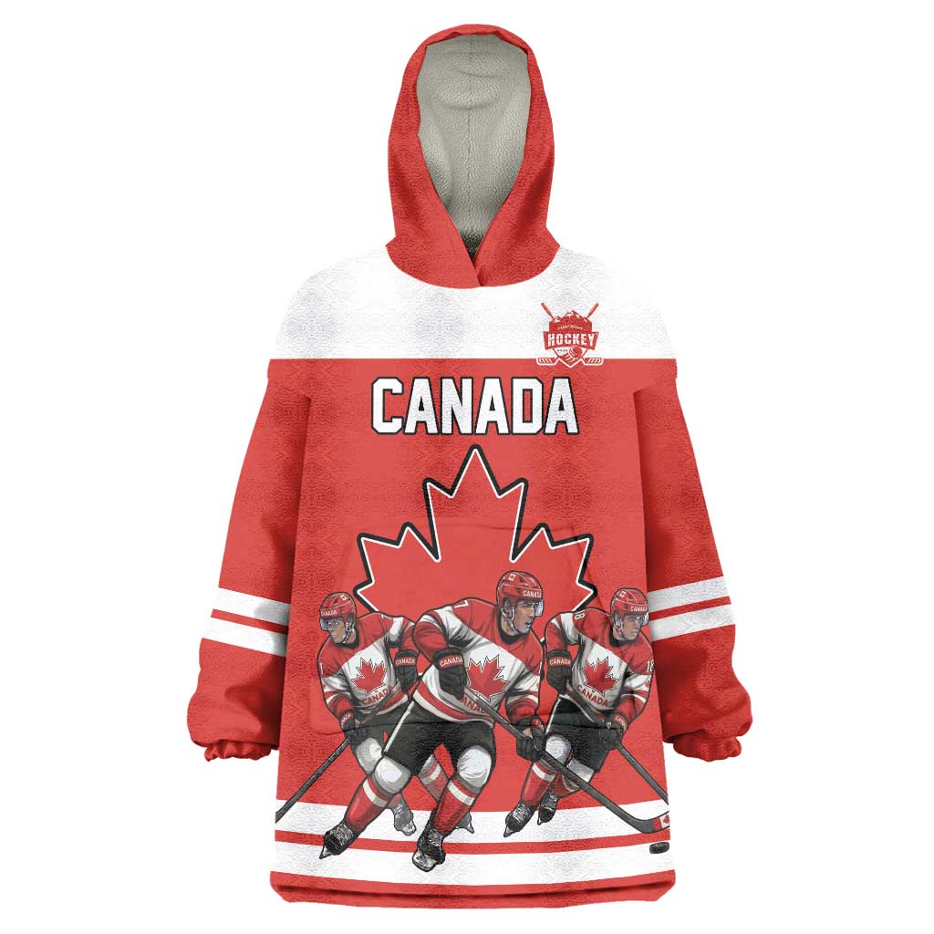 Canada Hockey Custom Wearable Blanket Hoodie Maple Leaf Northern Pride