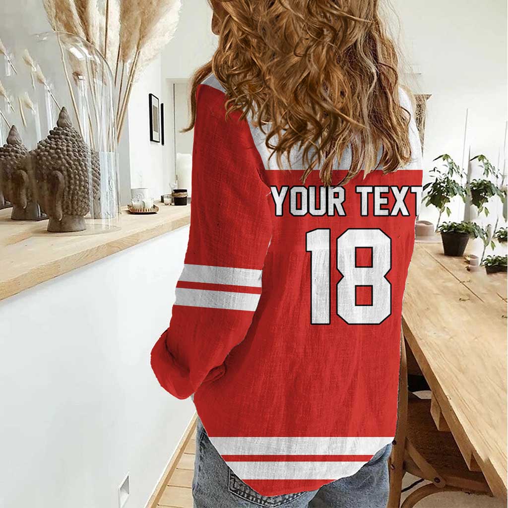 Canada Hockey Custom Women Casual Shirt Maple Leaf Northern Pride