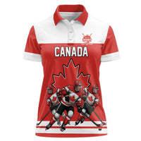 Canada Hockey Custom Women Polo Shirt Maple Leaf Northern Pride