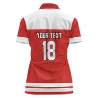 Canada Hockey Custom Women Polo Shirt Maple Leaf Northern Pride