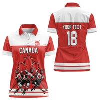 Canada Hockey Custom Women Polo Shirt Maple Leaf Northern Pride