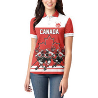 Canada Hockey Custom Women Polo Shirt Maple Leaf Northern Pride