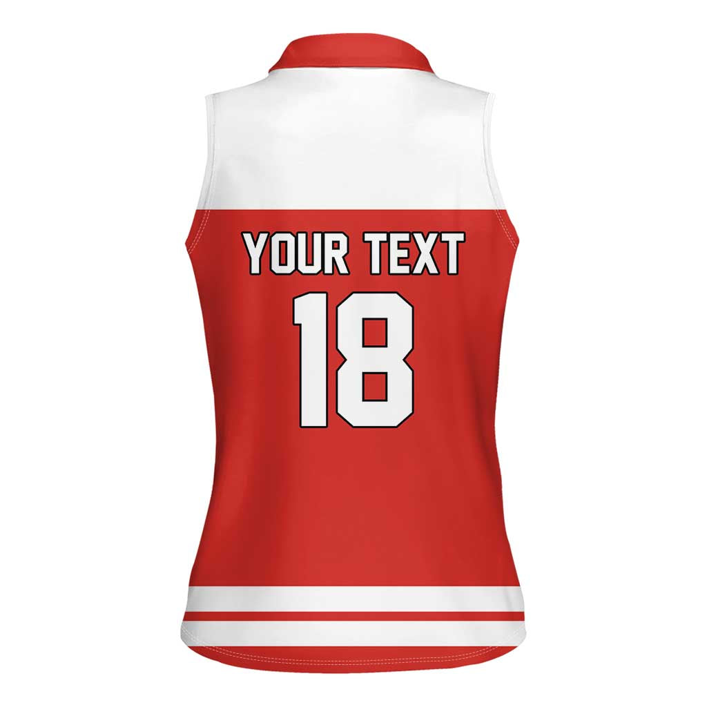 Canada Hockey Custom Women Sleeveless Polo Shirt Maple Leaf Northern Pride