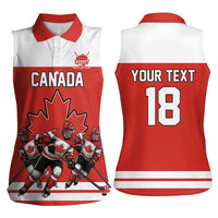 Canada Hockey Custom Women Sleeveless Polo Shirt Maple Leaf Northern Pride