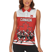 Canada Hockey Custom Women Sleeveless Polo Shirt Maple Leaf Northern Pride