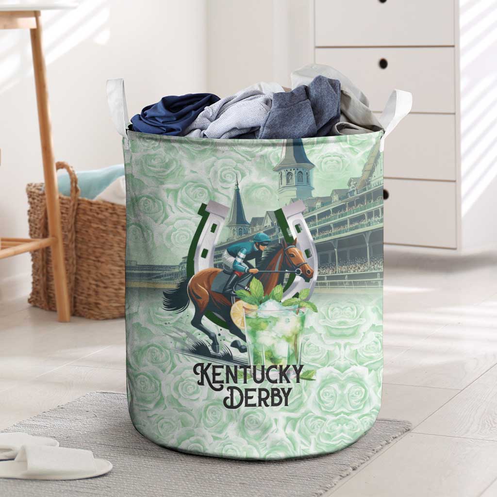 Kentucky Horse Racing Laundry Basket Mint Julep Run For The Roses Art