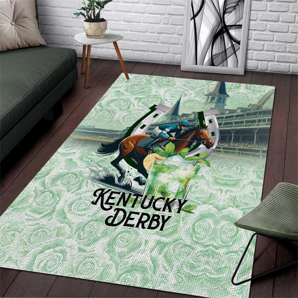 Kentucky Horse Racing Area Rug Mint Julep Run For The Roses Art
