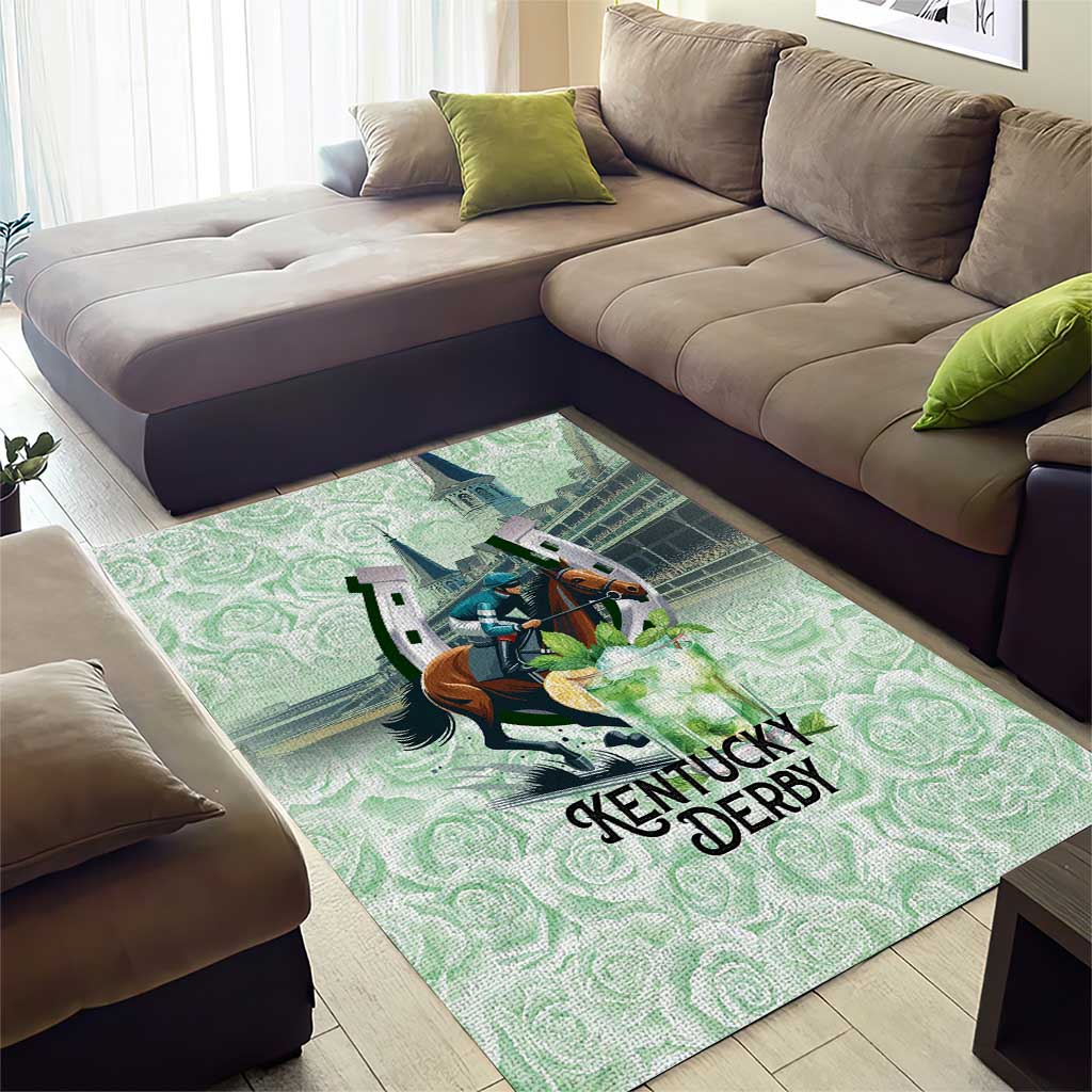 Kentucky Horse Racing Area Rug Mint Julep Run For The Roses Art
