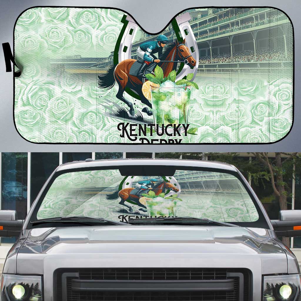 Kentucky Horse Racing Auto Sun Shade Mint Julep Run For The Roses Art