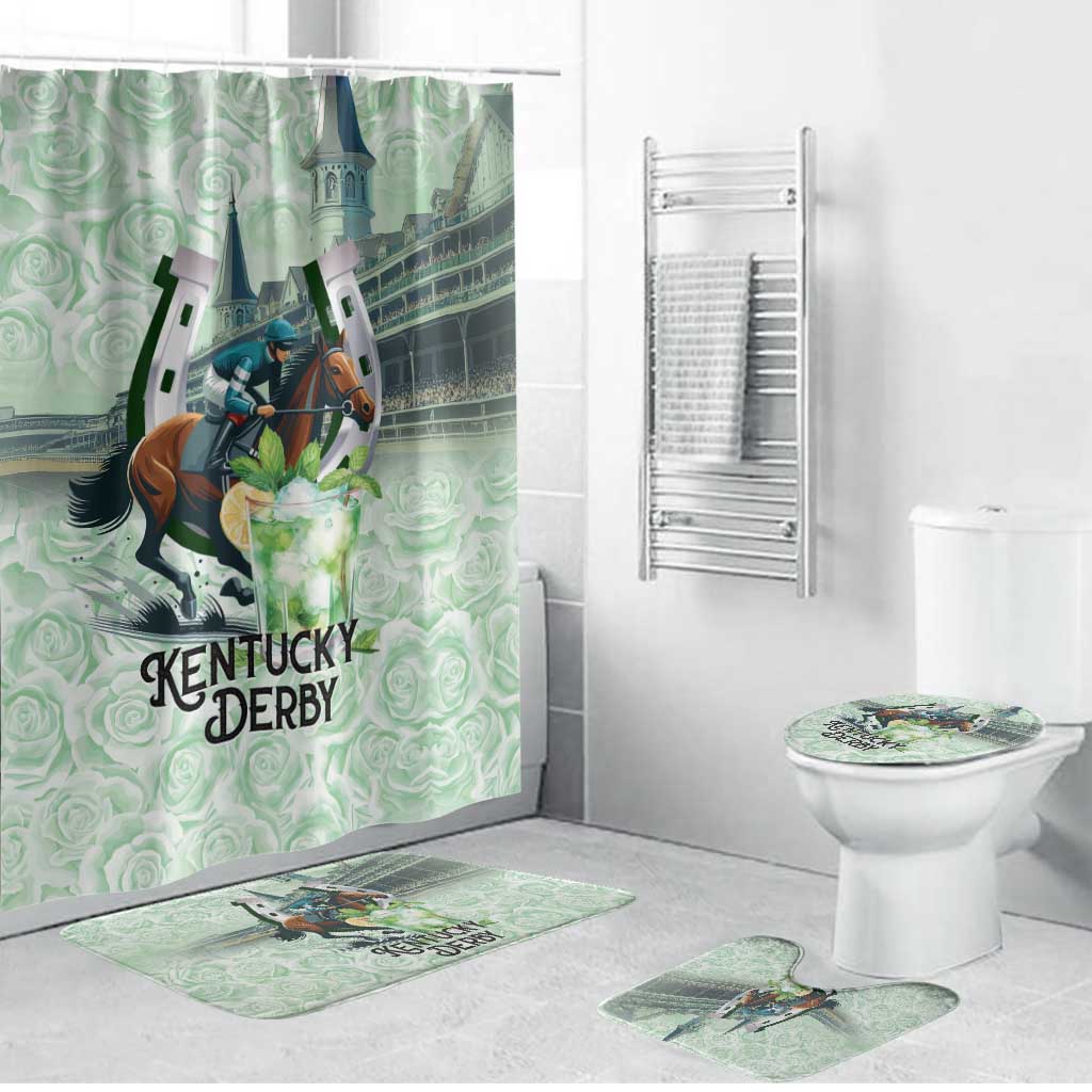 Kentucky Horse Racing Bathroom Set Mint Julep Run For The Roses Art