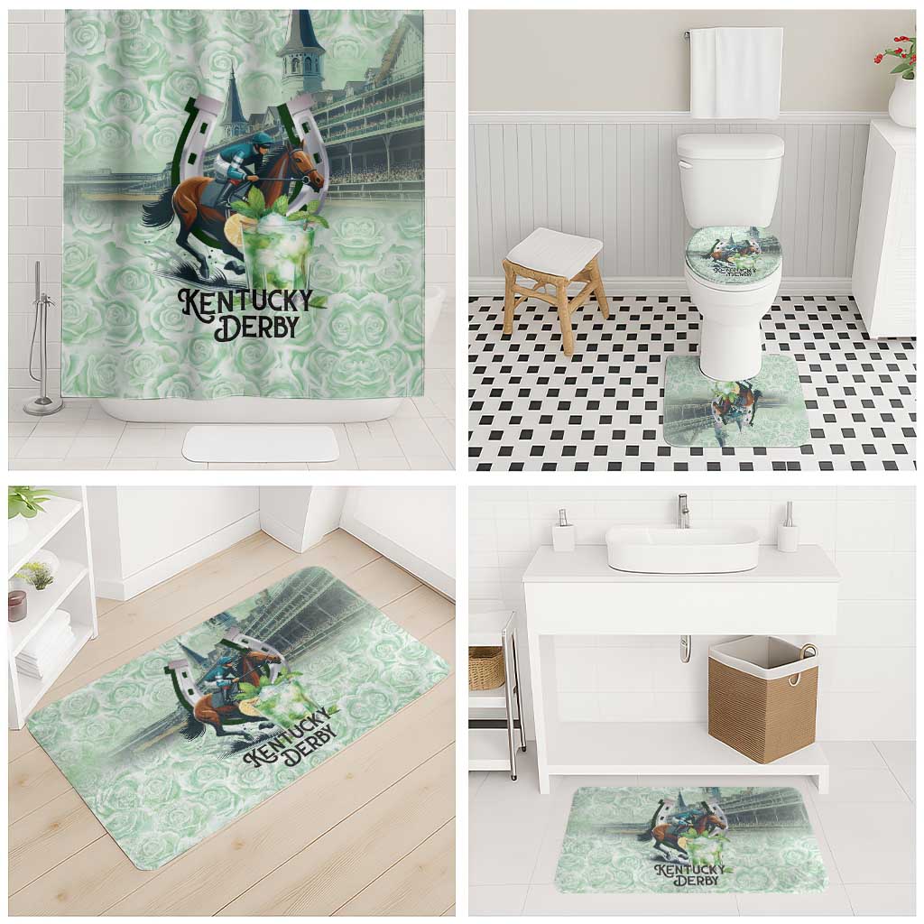 Kentucky Horse Racing Bathroom Set Mint Julep Run For The Roses Art