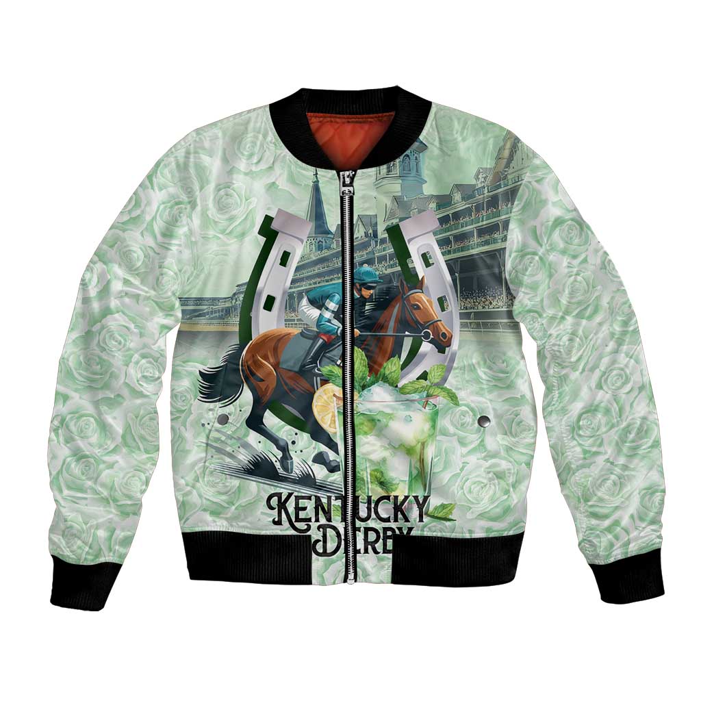 Kentucky Horse Racing Bomber Jacket Mint Julep Run For The Roses Art