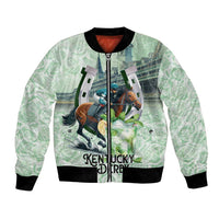 Kentucky Horse Racing Bomber Jacket Mint Julep Run For The Roses Art
